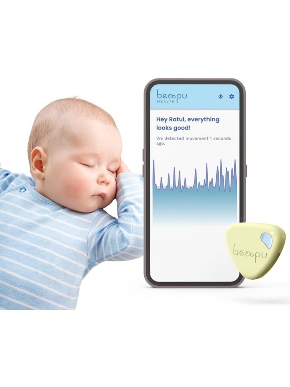 Baby Movement & Sleep Monitor with Gentle Vibration Alerts for Peaceful Nights